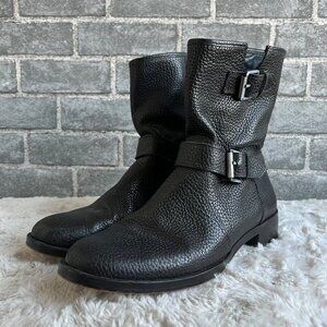 J. Crew Women's Black Pebbled Leather Moto Biker Boots Size 9
